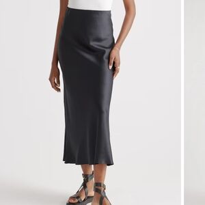 Quince Black Silk Maxi Skirt